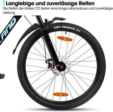 Гірський велосипед HILAND 26/27,5 дюймів для жінок, чоловіків та дорослих, 21-швидкісний гірський велосипед з алюмінієвою рамою, подвійні дискові гальма, гірський велосипед для чоловіків та жінок, чорний/зелений/синій/фіолетовий чорний 27,5 дюймів