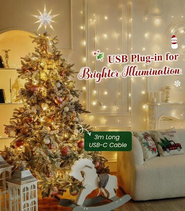 Різдвяна верхівка для ялинки у формі зірки Luxspire