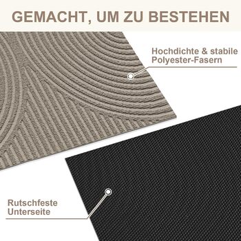 Килимок FEOMOS для приміщень/зовнішніх дверей 50x80 см, нековзний, брудозатримуючий килимок з абсорбуючою здатністю, миється та міцний, для вхідних дверей, коридору, балкону, кухні - бежевий