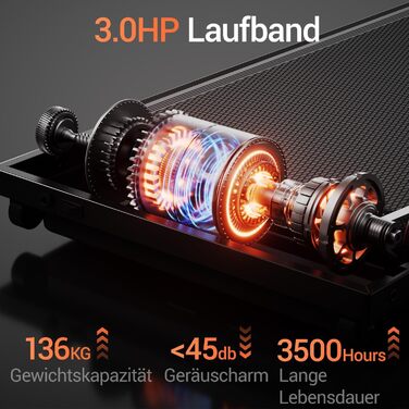 Складана бігова доріжка для домашнього використання з нахилом 9-15, швидкістю 12 км/год, двигуном 3,0 к.с. та 12 попередньо встановленими програмами, максимальне навантаження 136 кг, нахил 15