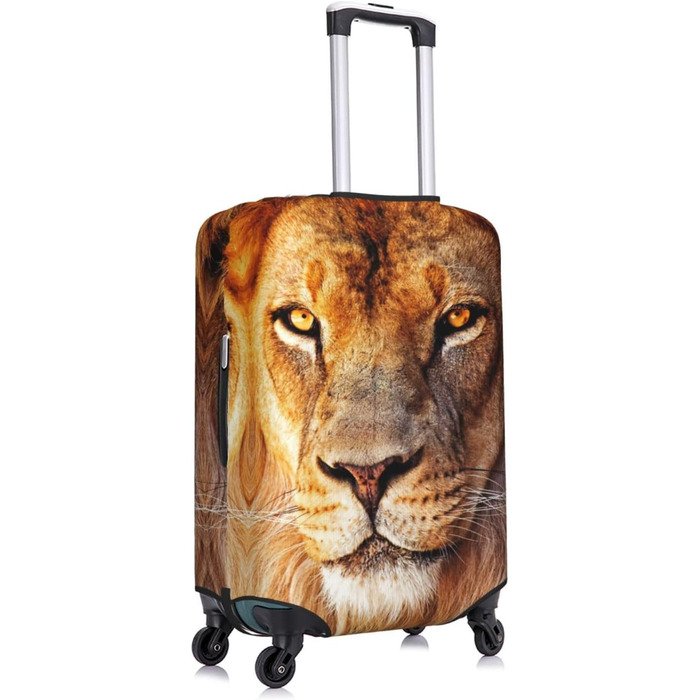 Чохол для валізи Cool Lion, міцний захист багажу, підходить для валіз розміром 45.7-81.3 см, Чорний, Великий