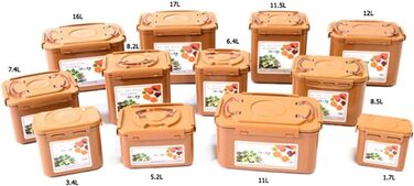 Контейнер для ферментації пробіотиків e-jen для кімчі, квашеної капусти з вакуумною внутрішньою кришкою, керамічний коричневий, 1,7 л, керамічний коричневий, 6,1 x 7,09 x 4,29 дюймів