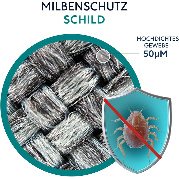 Підковдра із захистом від пилових кліщів 135x200 см - Обгортка для постільної білизни від алергії - Захист від пилових кліщів - Підковдра проти кліщів із блискавкою - Гіпоалергенна підковдра 135 x 200 см