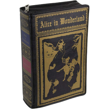 Елегантна літературна колекція клатчів сумочки у формі книги з кросбоді та ремінцем на руку Аліса в країні чудес - чорний, 2Die4