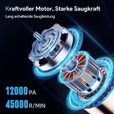 Ручний пилосос акумуляторний, автомобільний, з потужною силою всмоктування, міні-пилосос, для диванів, матраців та вікон, 12000PA,