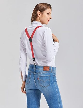 Підтяжки Ausukler Extra Strong 2,5 см з карабін-гачками червоний