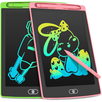 РК-планшет для письма, іграшка для дітей 8,5 дюймів, 2 упаковки дошки для малювання, РК-дошка для письма для дітей, іграшки для ді