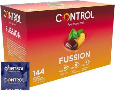 Презервативи CONTROL FUSSION з натурального латексу з різними смаками - 144 шт. и