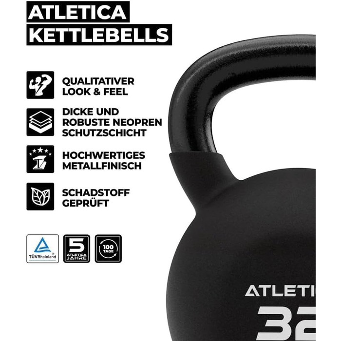 Гантеля-гиря ATLETICA, 4.5 кг (діапазон 4-32 кг)