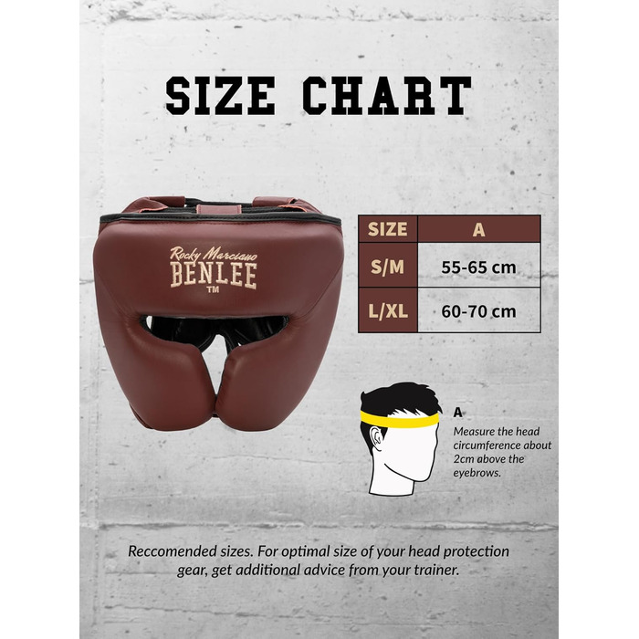 Шкіряний захисник для голови BENLEE Berkley, винний, розмір S/M