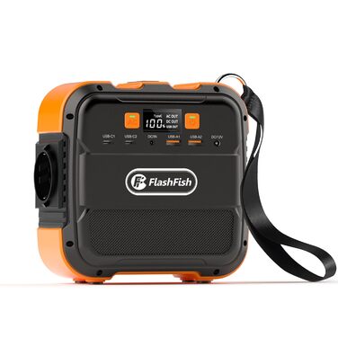 Портативна електростанція Flashfish 98 Втгод, сонячний генератор потужністю 120 Вт з акумулятором 230 В змінного/постійного струму/USB/світлодіодним живленням, мобільний генератор для подорожей, кемпінгу, відключення електроенергії вдома.