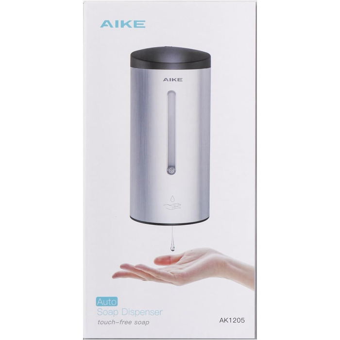 Дозатор мила автоматичний настінний матовий чорний, 800 мл комерційний автоматичний дозатор рідкого мила настінний, 5 передач, рег