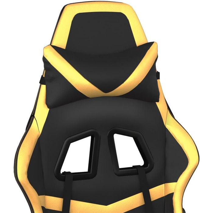 Геймерське крісло, чорно-золотистого кольору, зі штучної шкіри