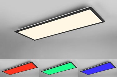 Стельовий LED-світильник Reality Beta R67668032, матовий чорний метал, 31 Вт RGB, Dynamic Light, з пультом керування, 80x30 см