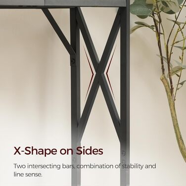 Консольний столик із зарядною станцією, столик для передпокою, вузький консольний столик, столик для передпокою, вітринний столик, бічний столик для вітальні, передпокою, вінтажний коричневий та чорний ACTHR151UE01S2V 2 Коричневий