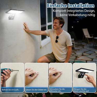 Вуличні сонячні ліхтарі JESLED з датчиком руху, 90 світлодіодних сонячних ліхтарів з пультом дистанційного керування, сонячний захисний настінний світильник ємністю 2600 мАг, 3 режими, водонепроникний настінний світильник IP65 для саду, двору, гаража