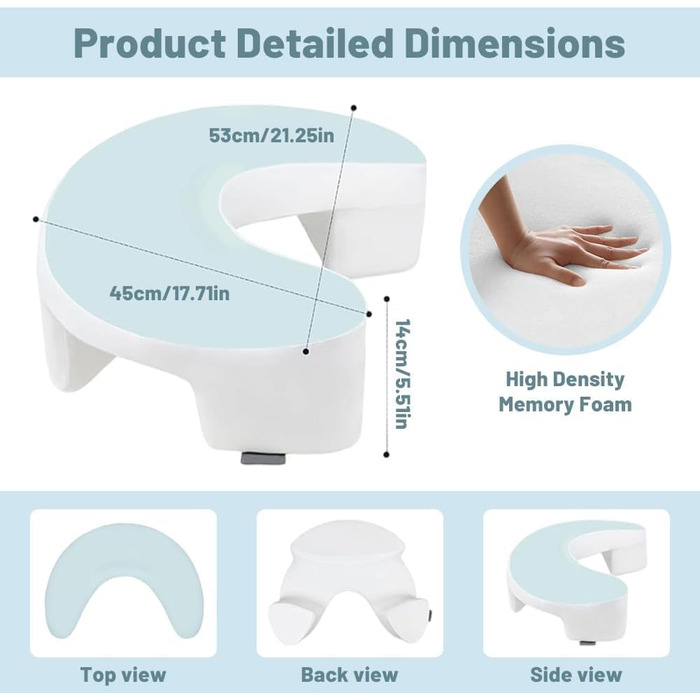 Подушка для сну на боці з проймою, ергономічна подушка, піна з ефектом пам&39яті, ортопедична подушка для підтримки шиї для сну на боці, для шиї та плечей