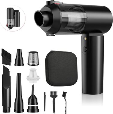 Автомобільний пилосос JUGVOLX 4-в-1 Потужний міні-пилосос 16KPa акумуляторний, 2-швидкісний 200000 об/хв електричний пилосос з без