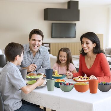 Набір посуду Anbte на 18 предметів, небиткий пластиковий посуд для 6 осіб. Ідеальний для кемпінгу, пікніків та саду. Легкий, багаторазовий посуд у 6 кольорах.