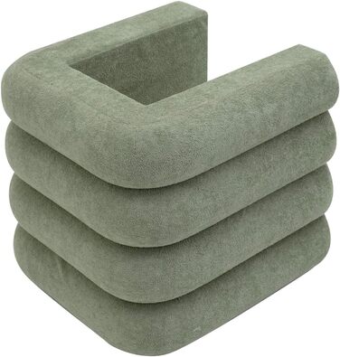 Комплект із 2 сучасних підставок для ніг, низькі пуфи, темно-зелений колір, поліестерова тканина МДФ, предмети домашнього декору, для дивана - Розміри ВxШxГ 40 x 38 x 40 см - Арт. RE7062