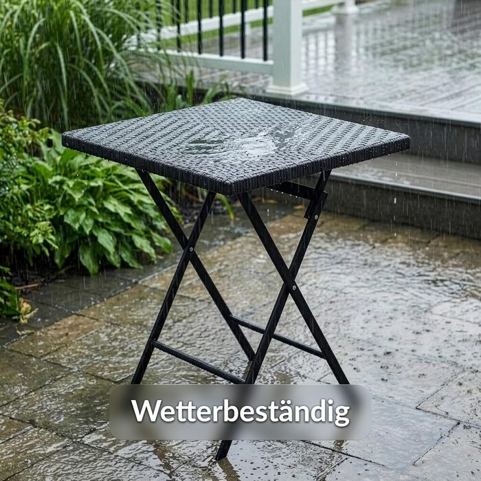 Складаний садовий стіл, пластик, 180x75 см - Буфетний стіл з ручкою для перенесення - Складаний стіл для саду, патіо та балкону - Туристичний стіл на 6 осіб (Кобе)