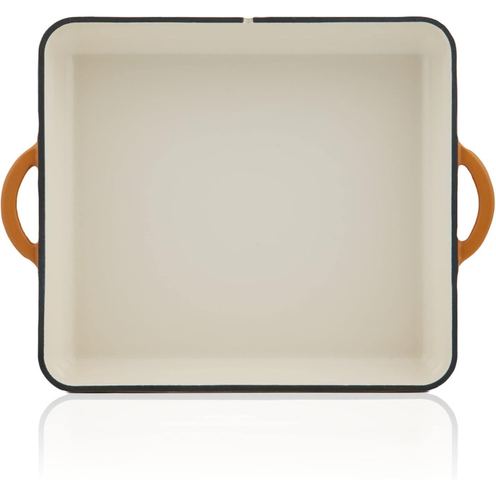 Чавунна емальована жаровня Mahlzeit 10,5 л Сонячний апельсин жаровня 2 в 1 зі сковородою жаровня з кришкою, безпечна для духовки,