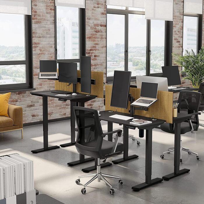 Стіл Flamaker з регулюванням висоти, електрична рама столу, 2-рівневе телескопічне регулювання висоти з пам&39яттю (чорний)