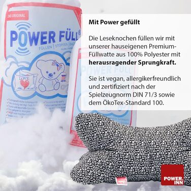 Подушка для читання 43 x 23 см Велика подушка для шиї Подушка для читання, яку можна прати (чорна - класична)