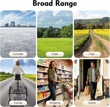 Дюймовий триколісний велосипед для дорослих, 7-швидкісний 3-колісний триколісний велосипед для покупок з кошиком, регульованим сидінням, міський велосипед, велосипед для відпочинку, триколісний велосипед для покупок для старших (чорний), 24-