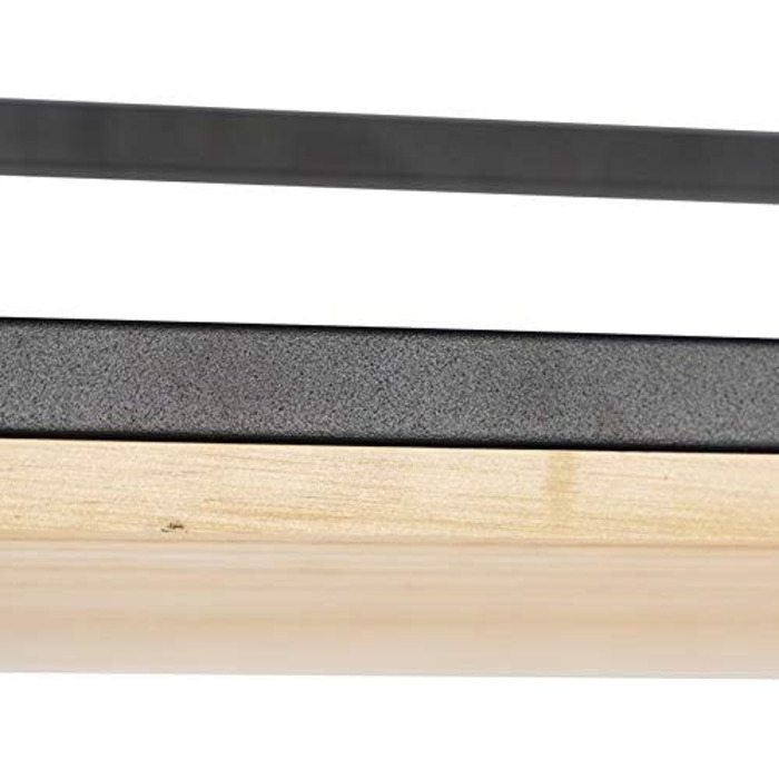 Промисловий I Вінтажний I Промисловий I Вінтажний I Підвісний світильник I Підвісний світильник чорного кольору з деревом, 5 ламп - Полиця I Вітальня I Спальня - Прямокутний I Довгастий - Сумісний зі світлодіодами