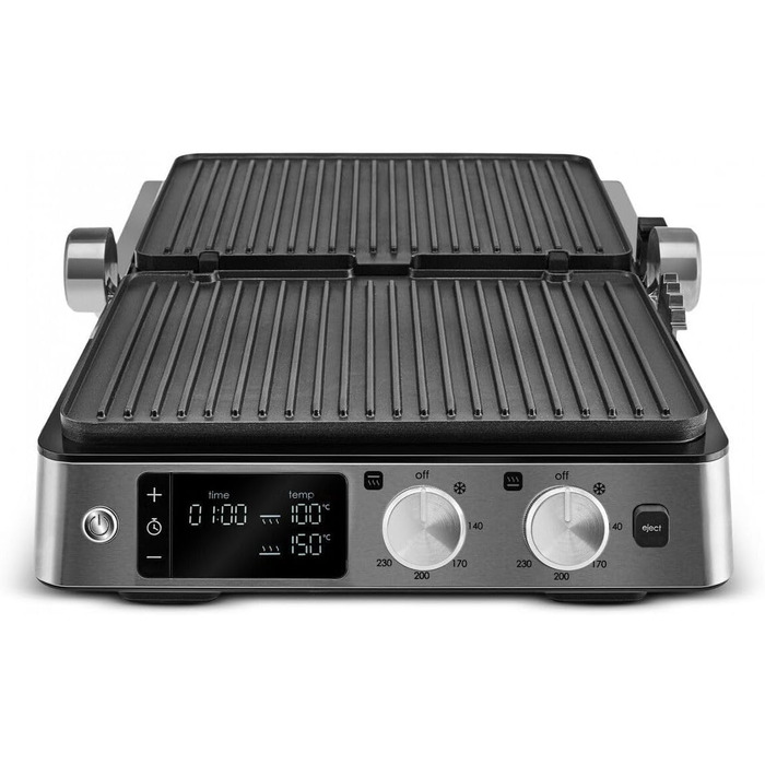 Сендвічниця 3 в 1 Karaca Compact Steel Sear & Grill Inox 2008 електрогриль, тостер та контактний гриль із швидким нагріванням, регулюванням температури та висоти, нержавіюча сталь