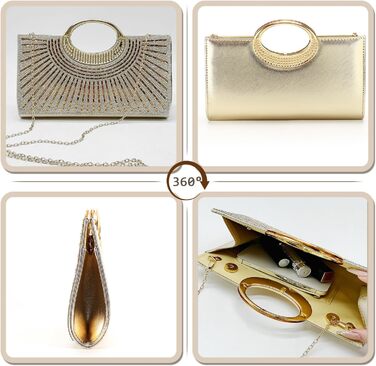 Вечірня сумка Pahajim для жінок, блискуча маленька сумка зі стразами, елегантна сумка-клатч через плече для весілля, вечірки, побачення, золота