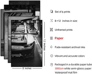 Автомобільний плакат, настінне мистецтво, прикраса, 911, класичний вінтажний плакат, чорно-білий друк, живопис, картини для чолові