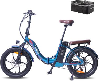 Складний велосипед Fafrees F20 PRO E-bike 20-дюймовий Fatbike з акумулятором 36V 18AH, офіційний складний чоловічий електронний велосипед жіночий 250W Shimano 7S, електричний велосипед 25 км / год, гірський велосипед Citybike Pedelec Aurora Blue