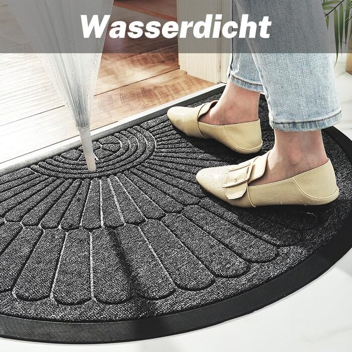 Килимок для вулиці 50x80 см, миється, стійкий до атмосферних впливів, нековзкий, високоякісний, напівкруглий килимок для використання всередині та зовні приміщень, естетично привабливий килимок для входу на вулицю, килимок, що вловлює бруд, 50 x 80 см, сі