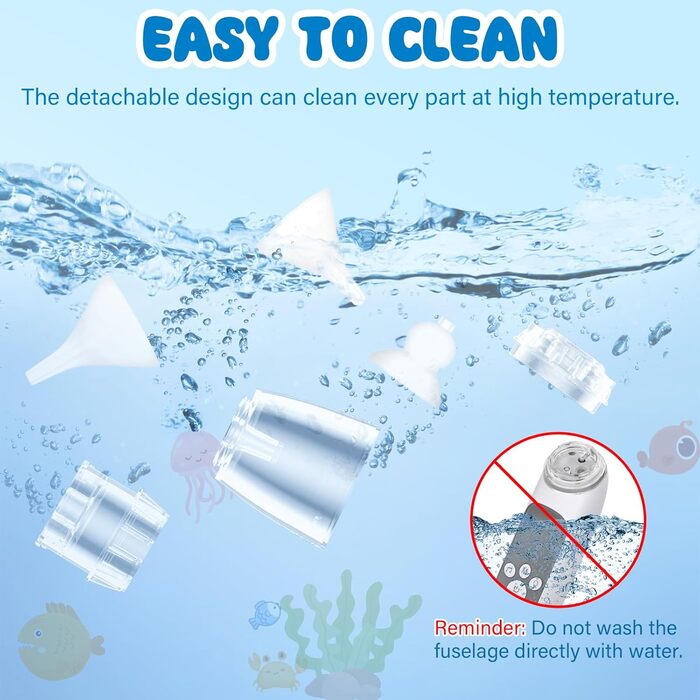 Назальний аспіратор дитячий електричний дитячий назальний аспіратор новонароджений з 3 силами всмоктування музичним світлом і 3 ро