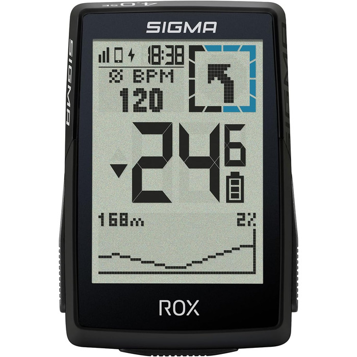 Велокомп'ютер SIGMA ROX 4.0 SE GPS, 2.4 дюйма, IPX7, Пластик/Електроніка, Чорний