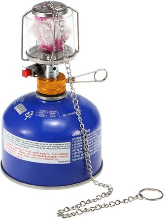 Ліхтар для кемпінгу Lixada, легкий портативний газовий ліхтар для вулиці з п&39єзоелектричним запалюванням, міні-газова лампа для намету з 3 покриттями, для походів та пікніків, включає 3 покриття, адаптер для балончика Mapp