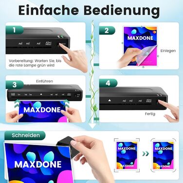 Ламінатор A3 - 5-в-1 ламінатор з ламінувальними пакетами для A3/A4/A5/A6, комплект для гарячого та холодного ламінування з різаком для паперу та закруглювачем кутів для дому, офісу, школи та фотографій - 5-в-1 ламінатор A3