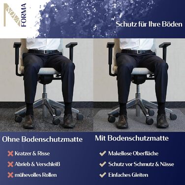 Захисний килимок для підлоги DURA-MAT з полікарбонату - прозорий килимок для стільців для килимових покриттів - перевірений килимок для офісних стільців для надійного захисту підлоги (100x120 см) Килимові покриття 100x120 см