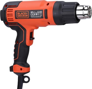 Будівельний фен BlackDecker KX2200K 2000 Вт (з 2-ступеневим вимикачем безпеки, плавним регулюванням температури, автовимкненням, набір аксесуарів з 8 предметів)