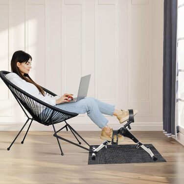 Міні-велотренажер, велотренажер Uten з регульованим опором та нековзним килимком, міні-велотренажер для рук та ніг для дому та офісу, регульований, чорний та сріблястий