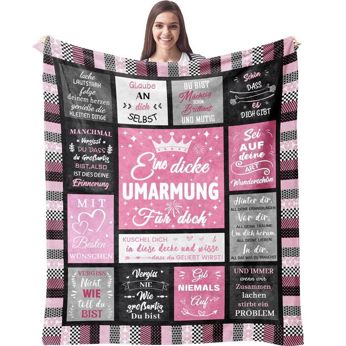 Подарунки для найкращої подруги, ковдра-обіймач для дівчини, подарунки для найкращої подруги, жінки, сестри, дружини, колеги, мами на Різдво, день народження, подарунок на день народження дівчини 150*200 см