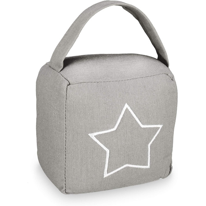 Мішок для обмежувача дверей Relaxdays, сучасний мішок для дверей у вінтажному дизайні, підлоговий, тканинний обмежувач з ручкою, 1