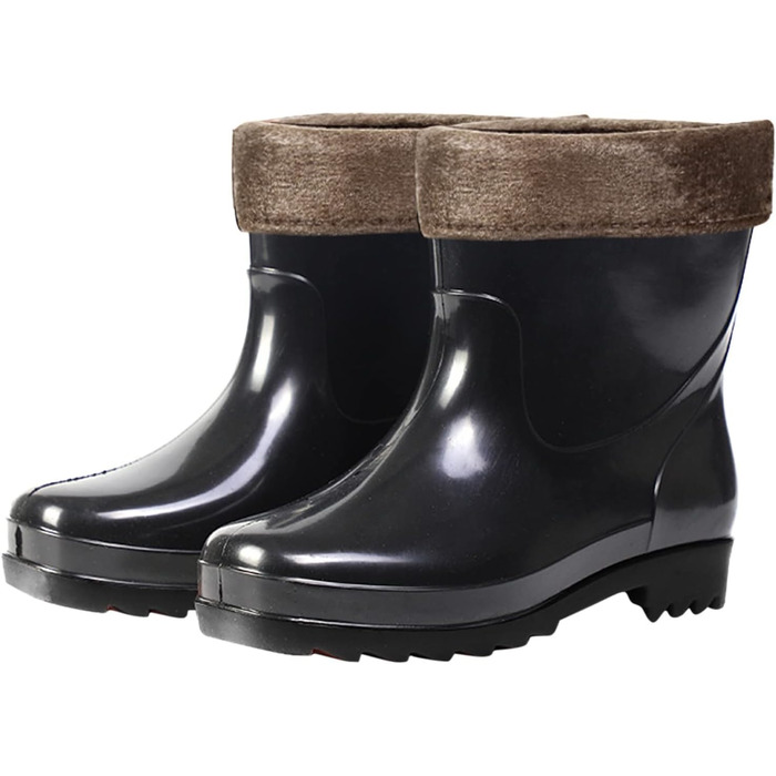 Чоловіче водне взуття/гумові чоботи, короткі гумові чоботи, гумові чоботи для садівництва, гумові черевики, для подорожей та походів, чорні, розмір 39 1/3 EU