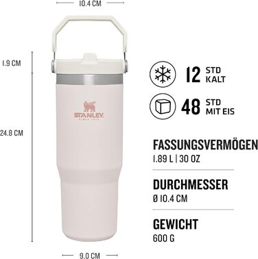 Пляшка для пиття Stanley IceFlow Flip Straw з соломинкою 0,89 л - Пляшка-термос зберігає холод 12 годин - Герметична - Спортивна п