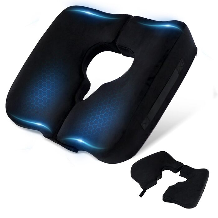 Протипролежнева подушка з чохлом, який можна прати, протипролежнева подушка сидіння для інвалідних візків, подушка сидіння для зняття тиску на куприк, для тривалого постільного режиму, тривалого сидіння, для людей похилого віку, вагітних жінок