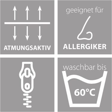 Подушка Dream Night Comfort з чохлом з чистої бавовни, сертифікована Oeko-Tex подушка з блискавкою, 80x80 см, розроблена в Німеччині 80 x 80 см 1