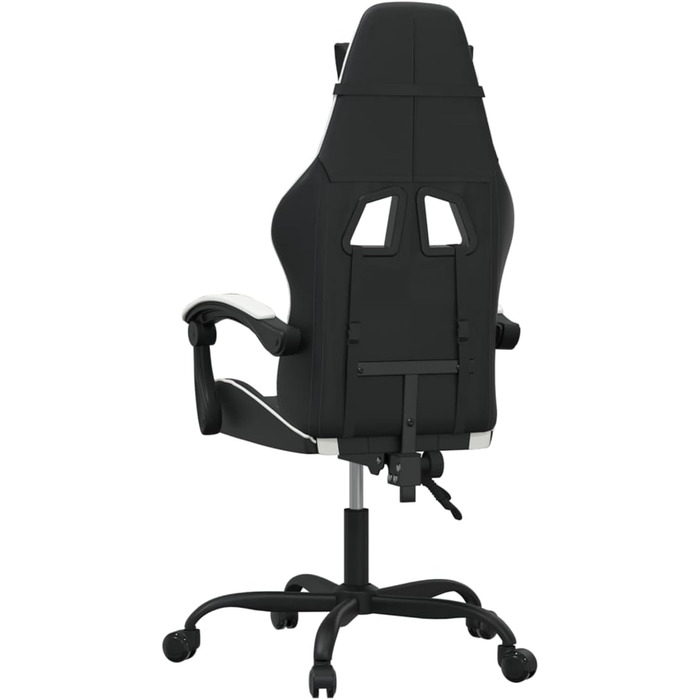 Зручне ігрове крісло з функцією масажу, штучна шкіра чорний/білий, 57,5 x 59,5 см - Для геймерів та офісної роботи Ігрове крісло Модель 349596