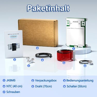 Розумна система керування будинком (BMS) 4S-8S 12V-24V 40A 0.4A з активним балансуванням, вбудованою платою захисту акумулятора Bluetooth та RS485 для літій-іонних, LiFePO4 та LTO літієвих акумуляторних блоків (JK-BD4A8S4P) Розумна система керування будин